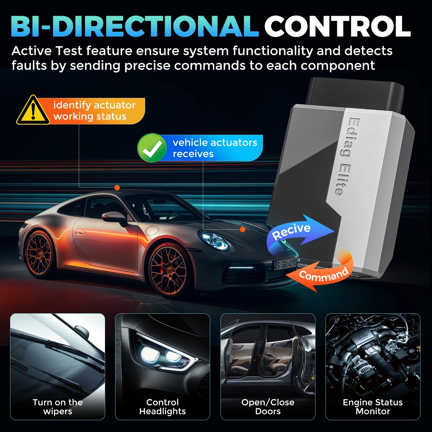 KINGBOLEN Ediag Elite OBD2 Scanner – All System + 15 Resets + Bi-Directional + CAN FD – Lifetime Free Update – from $108