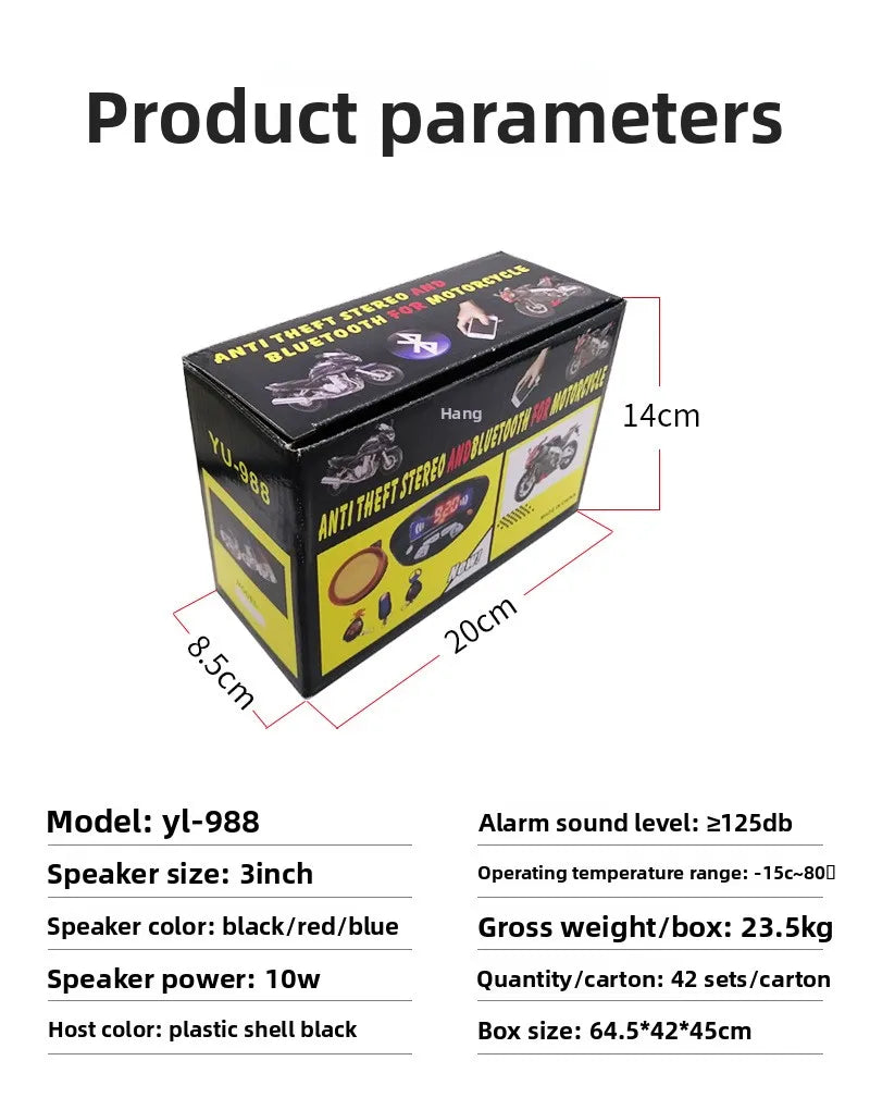 Motorcycle Speakers – Bluetooth Hands-Free, Waterproof FM & MP3 Audio