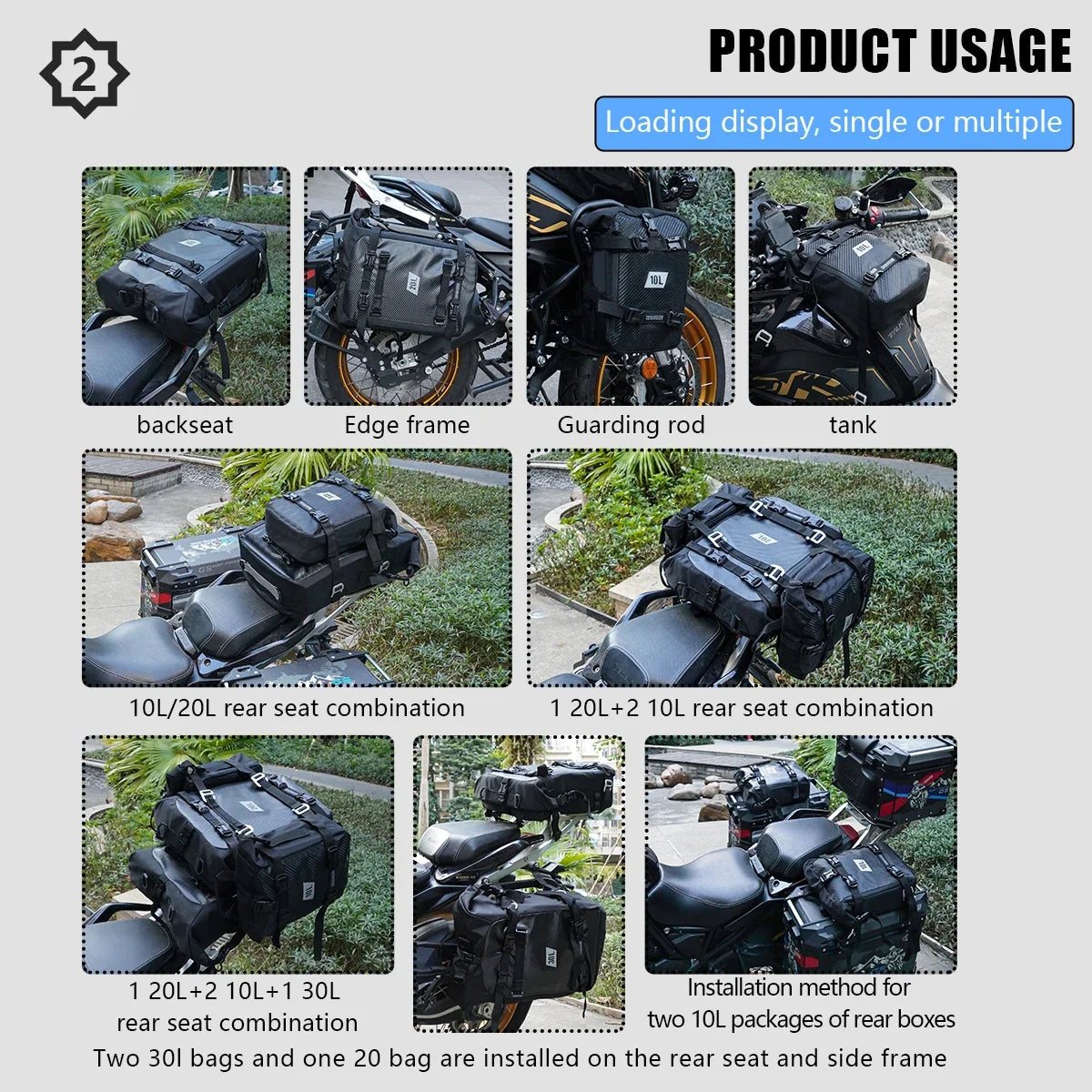 Motorcycle Backpack – Waterproof 8L–30L Cycling & Travel Bag