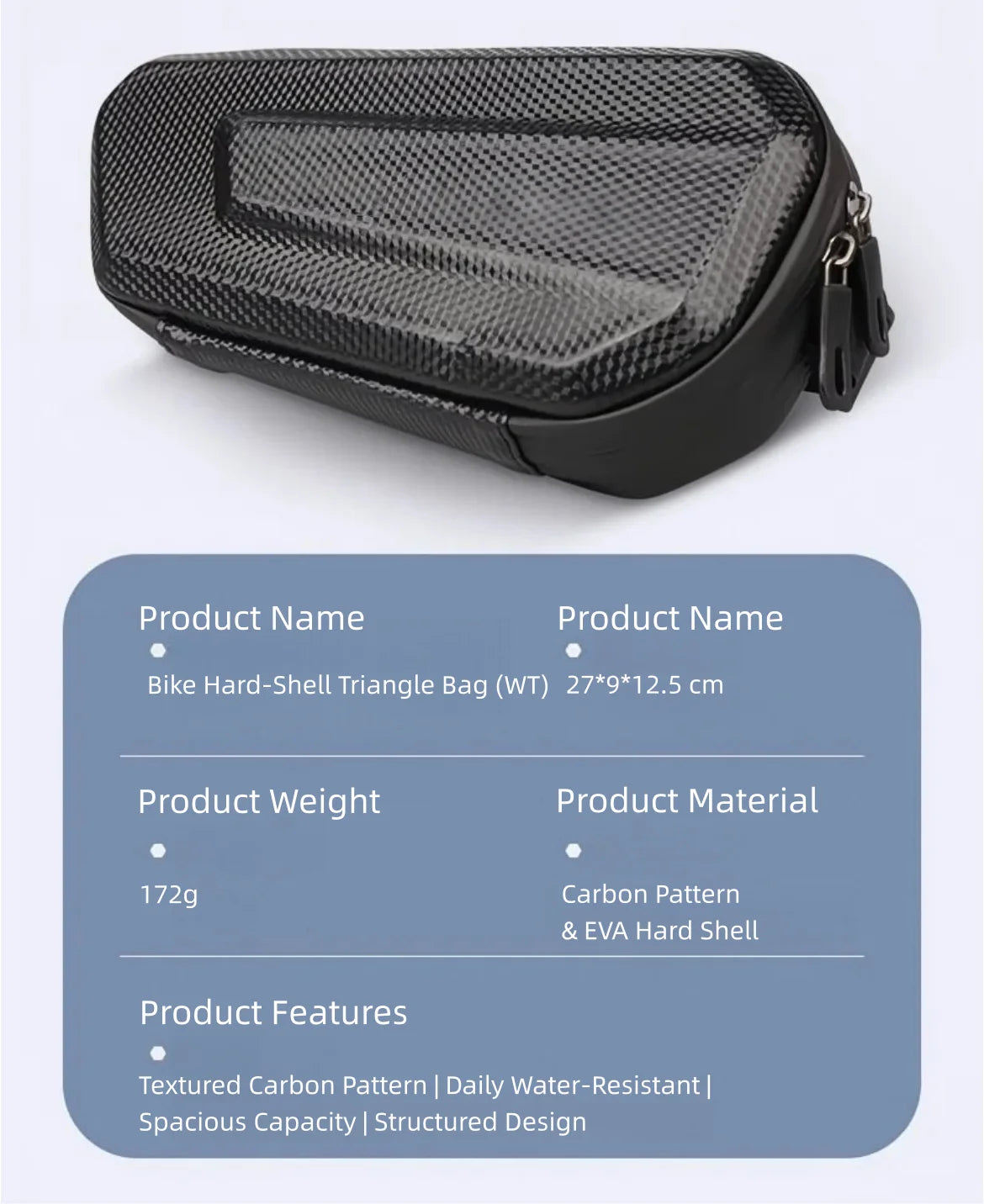 Large Capacity Motorcycle Side Bag Universal No Logo Saddlebag Waterproof Multifunctional Storage Pouch EVA Hard Shell Triangle Bag – Black (Left-B / Right-A / One Pair-AB)