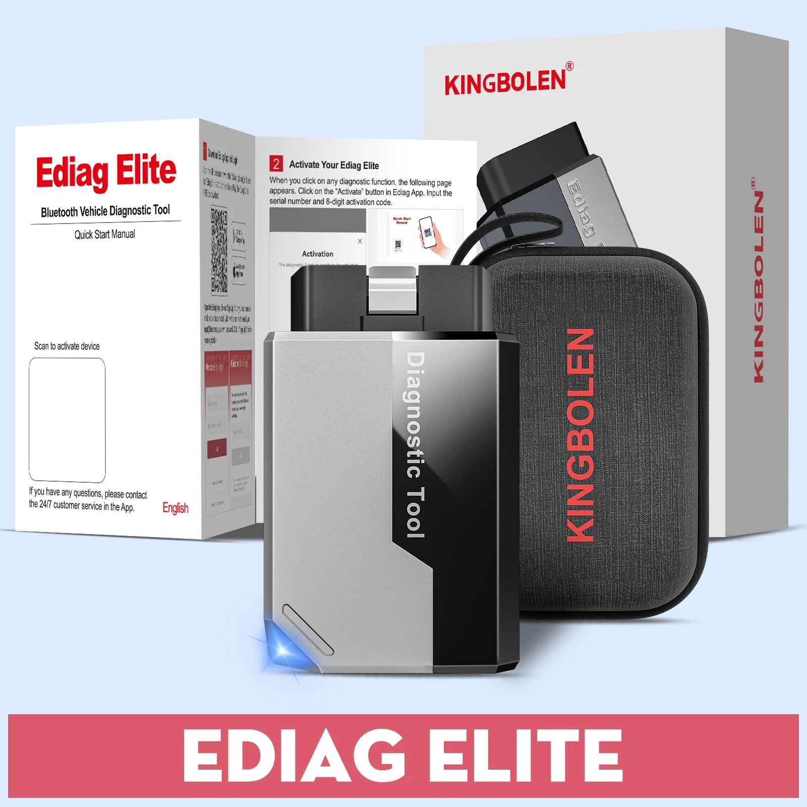 KINGBOLEN Ediag Elite OBD2 Scanner – All System + 15 Resets + Bi-Directional + CAN FD – Lifetime Free Update – from $108