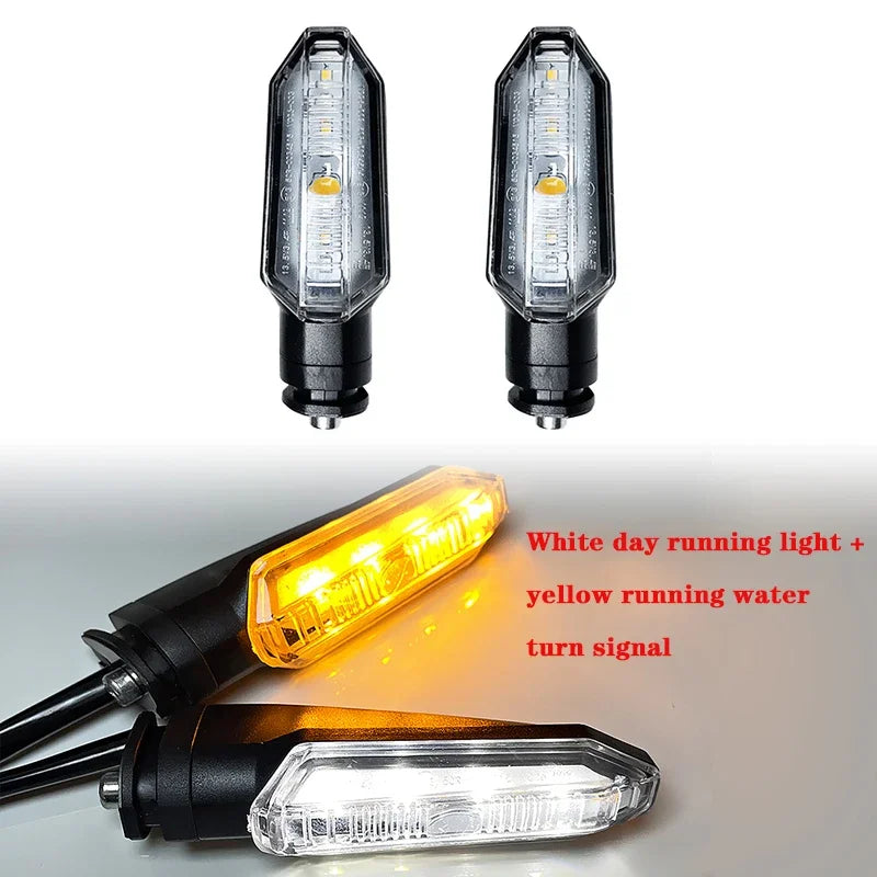 LED Turn Signal Bulbs – 12V Dual Color DRL Amber Flowing Motorcycle Light