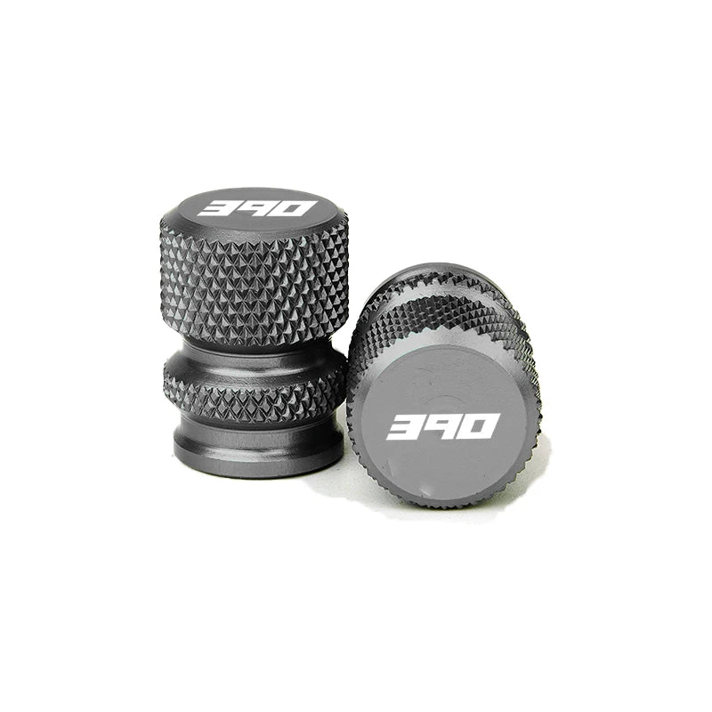 For KTM Duke390 RC390 390 Adventure Duke RC 390 Motorcycle CNC Kickstand Side Stand Enlarge Pad Extension Plate Tire Valve Caps – Aluminum Grey Black Orange Combo 1pcs 2pcs 3pcs