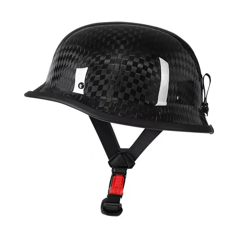 Carbon Fiber Helmets – Forged Carbon Fiber Retro Half Face Motorcycle Helmet, German-Style Lightweight Design