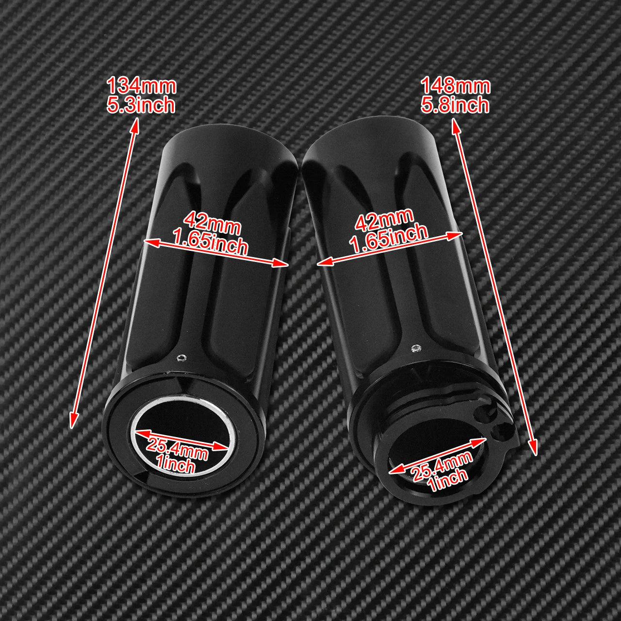 MACTIONS Harley-Davidson CNC Billet Aluminum Motorcycle Handlebar Grips 1" 25mm Rubber Vibration-Absorbing Hand Grips for Harley Touring Road King Sportster XL 883 1200 Dyna Softail V-Rod – 3 Styles (1 Pair)