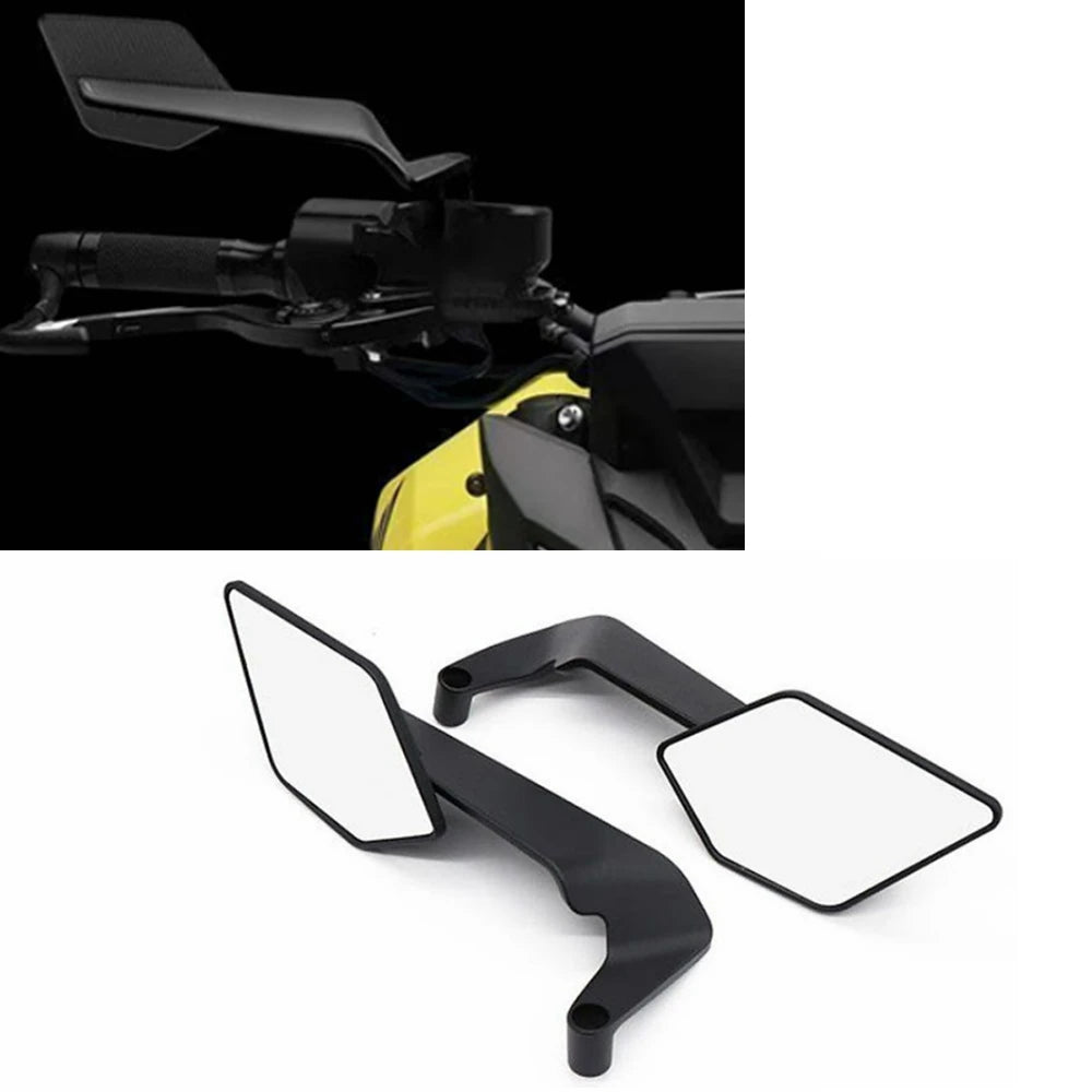 HVLMHA Yamaha MT-07 MT-09 MT-10 Stealth Winglet Rotatable Motorcycle Mirror CNC Aluminium Adjustable Rearview Motorcycle Mirror Kit 2021-2023
