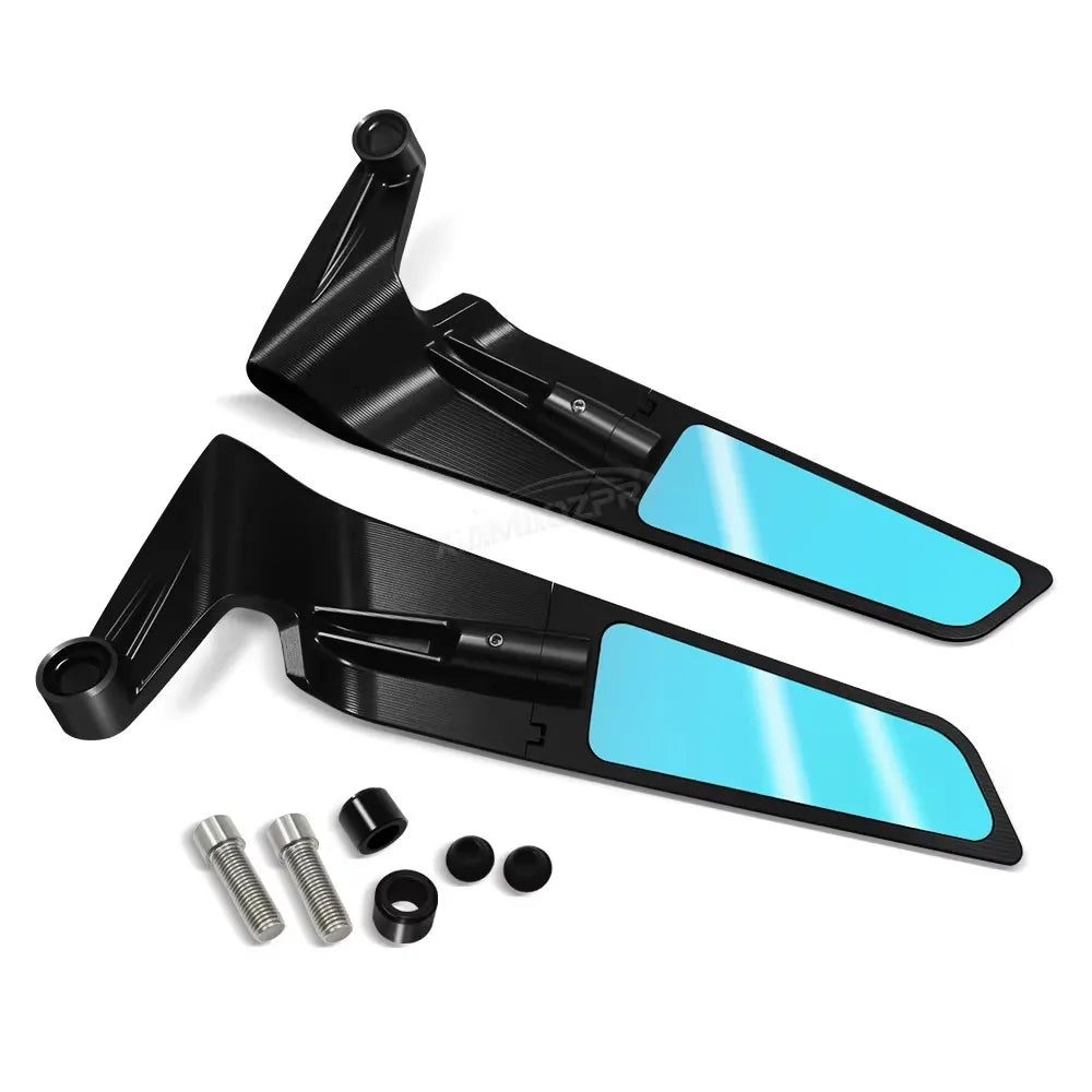 Kawasaki Z-Series Rotatable Winglet Rearview Mirror Pair 360° Adjustable for Z1000 Z900 Z800 Z750 Z650 Z400 Z300 Z250 Z125