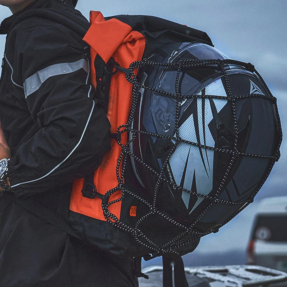 Motorcycle Backpack – Waterproof Full Face Helmet & Reflective Travel Bag