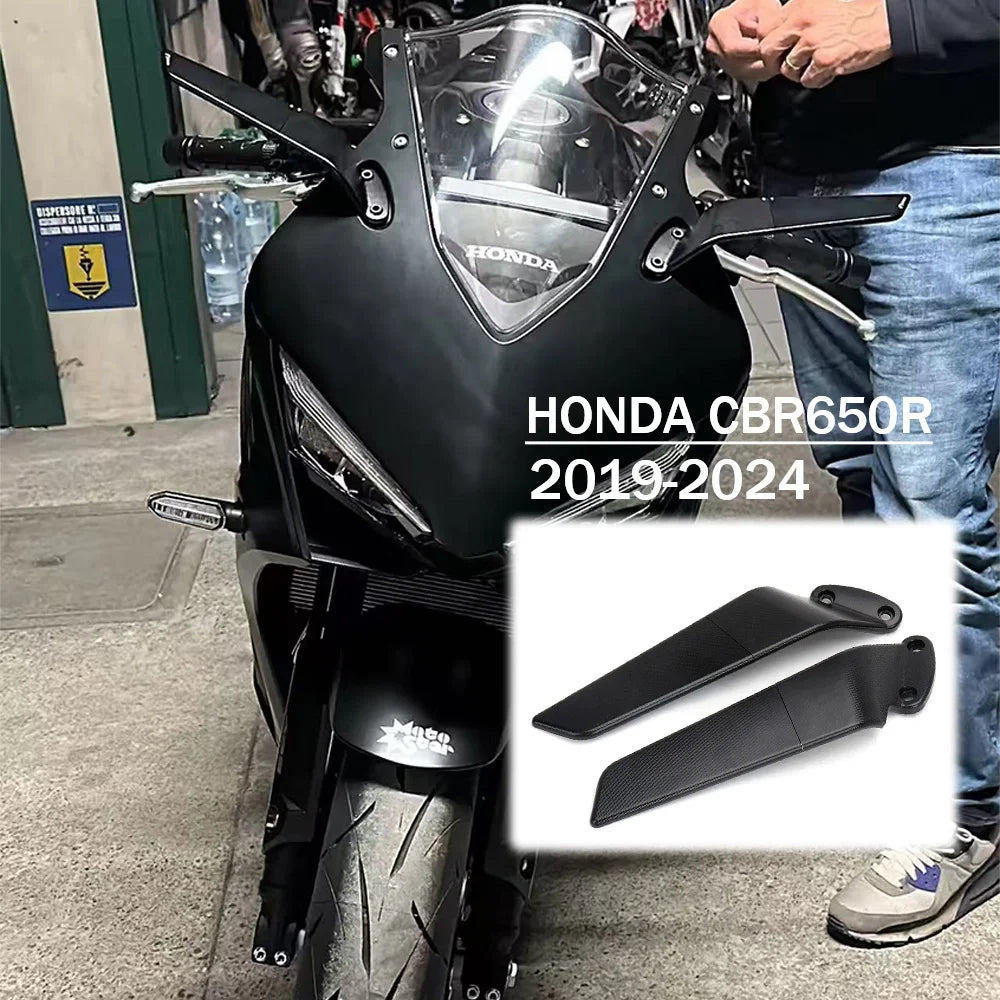 Honda CBR CNC Billet Aluminium Aerodynamic Rearview Mirror Pair Blue Anti-Glare for CBR650R CBR600RR CBR400R CBR250RR CBR150R
