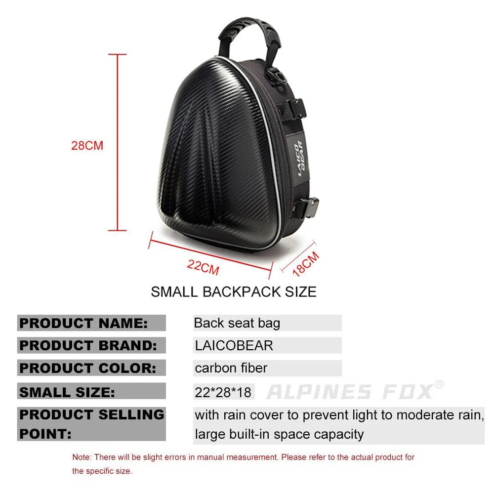 Motorcycle Backpack – Carbon Fiber Waterproof Large Capacity Travel Bag