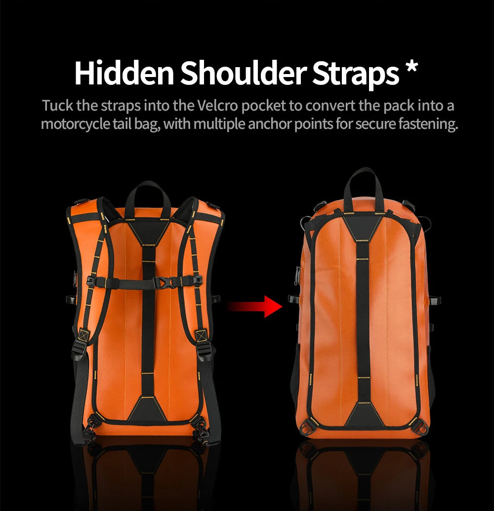 Motorcycle Backpack – Rhinowalk 26L Waterproof Laptop & Helmet Bag