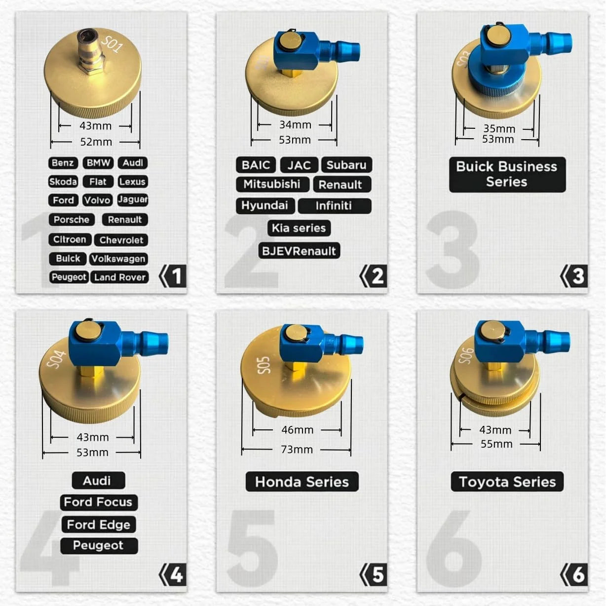 17-Piece Brake Fluid Bleeder Adapter Kit