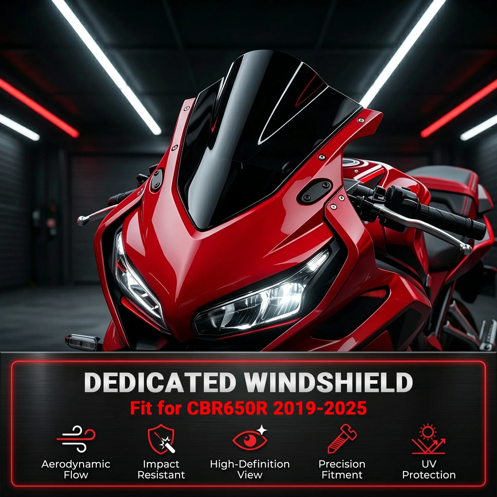 Motorcycle Windshield Windscreen – Double Bubble Airflow for Suzuki GSXR600/GSXR750