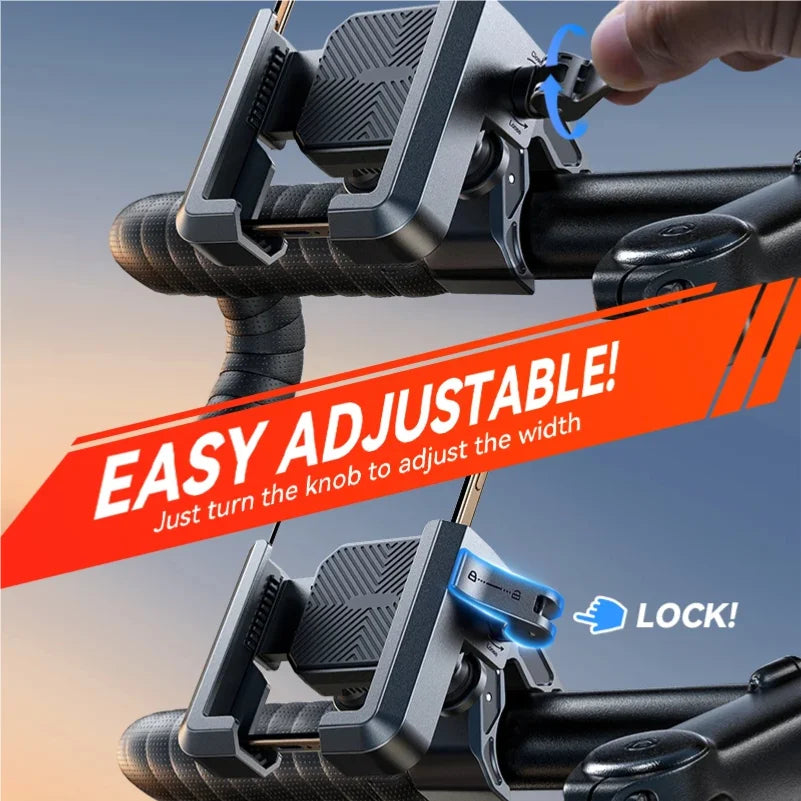 Dual Anti-Vibration Motorcycle Phone Mount – Universal Holder for 4.7–7" Phones