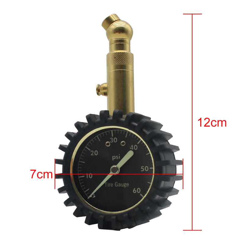 ATSafePro Tire Pressure Gauge – 0–60 PSI Heavy-Duty Tire Gauge with Glow Dial