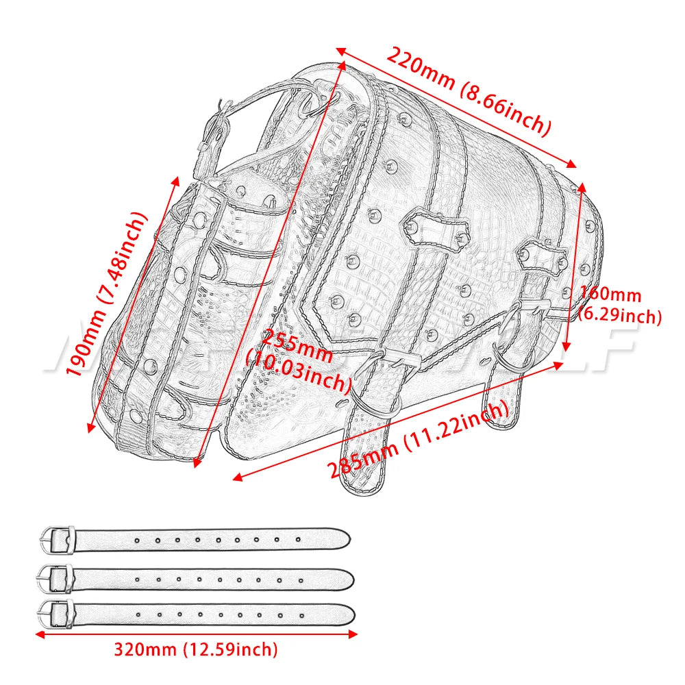 mofastwolf Sportster Iron 883 XL883 1200 Saddlebag Waterproof Storage Bag Motorcycle Swingarm Bag Side Tool Bag PU Leather Hard-Shell Detachable Water Bottle Bag – A-Side / B-Side (1PC)