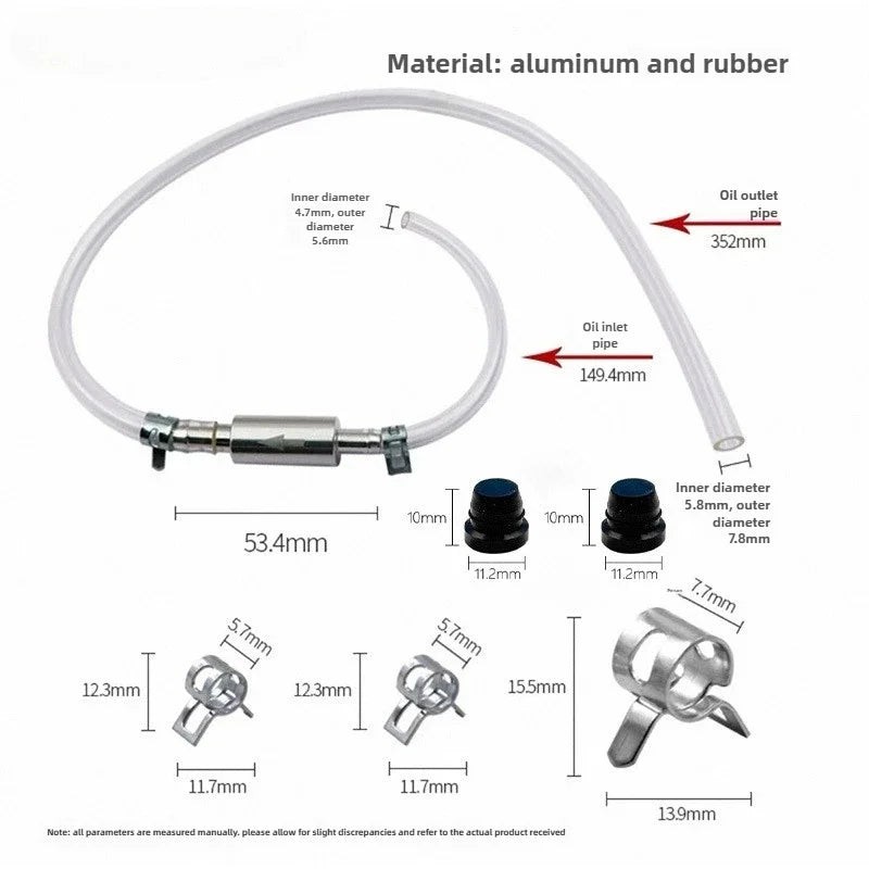 Brake Fluid Bleeder Hose Kit with One-Way Check Valve – Non-Return Brake Bleeding Tube with Hose Clamps – Brake Bleeding Tools for Car Motorcycle Vehicle – 1 / 2 Set – $14