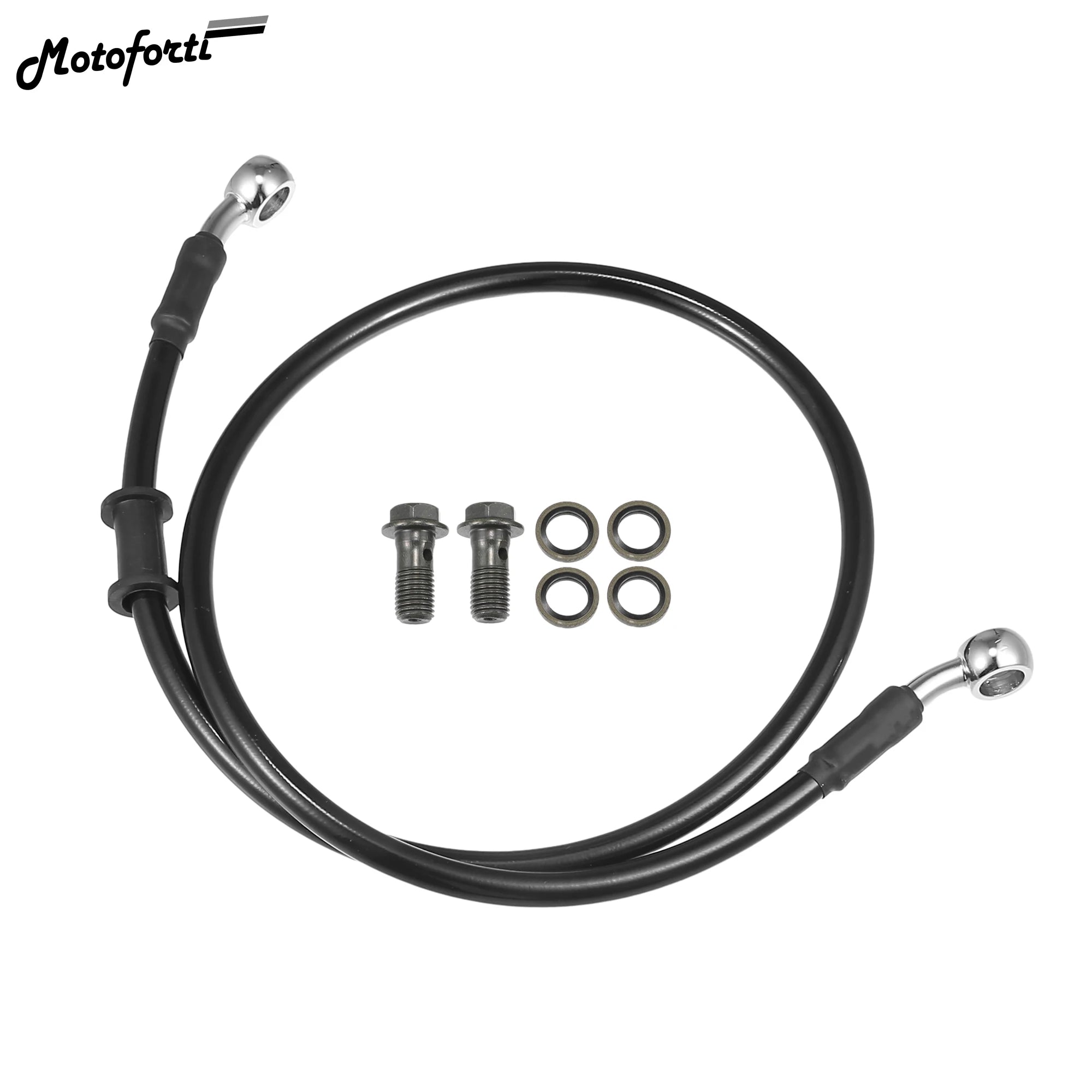 28° Braided Hydraulic Brake Hose – Brake Line Tools – Motorcycle Dirt Bike Motocross Brake Line Oil Hose – M10×1.25 – 30cm to 170cm – Black – from $18