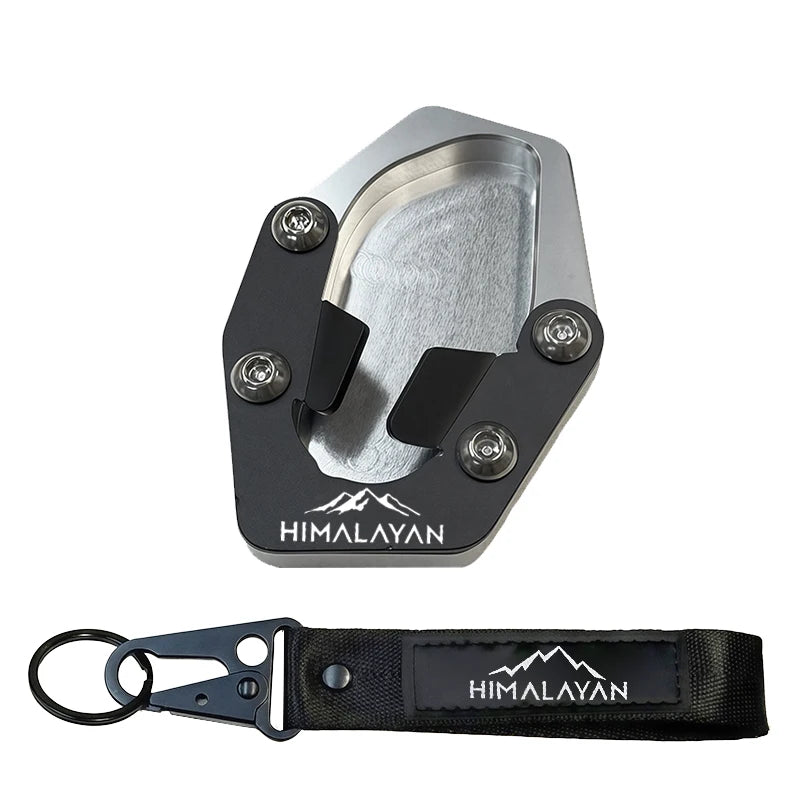 For Himalayan450 Himalayan 450 2024 2025 Motorcycle Accessories Himalayan450 Enlarge Kickstand Extension Plate Pad Pedals – fastcozy Billet Aluminum CNC Black Silver + Keychain Chain