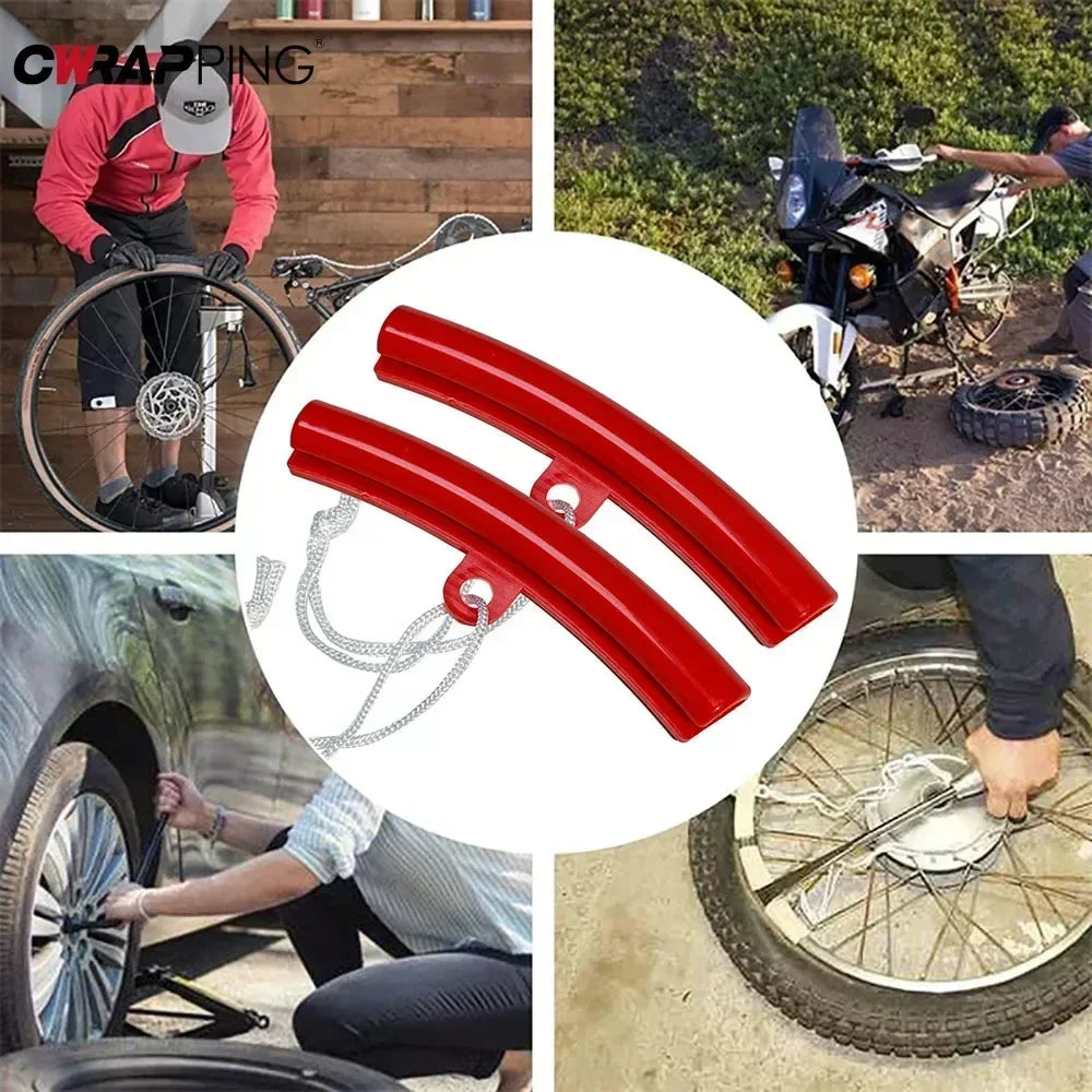 Motorcycle Wheel Rim Protector & Tire Changing Lever Spoon Kit – Wheel Guard with Crowbar – Car Bicycle Universal – from $12