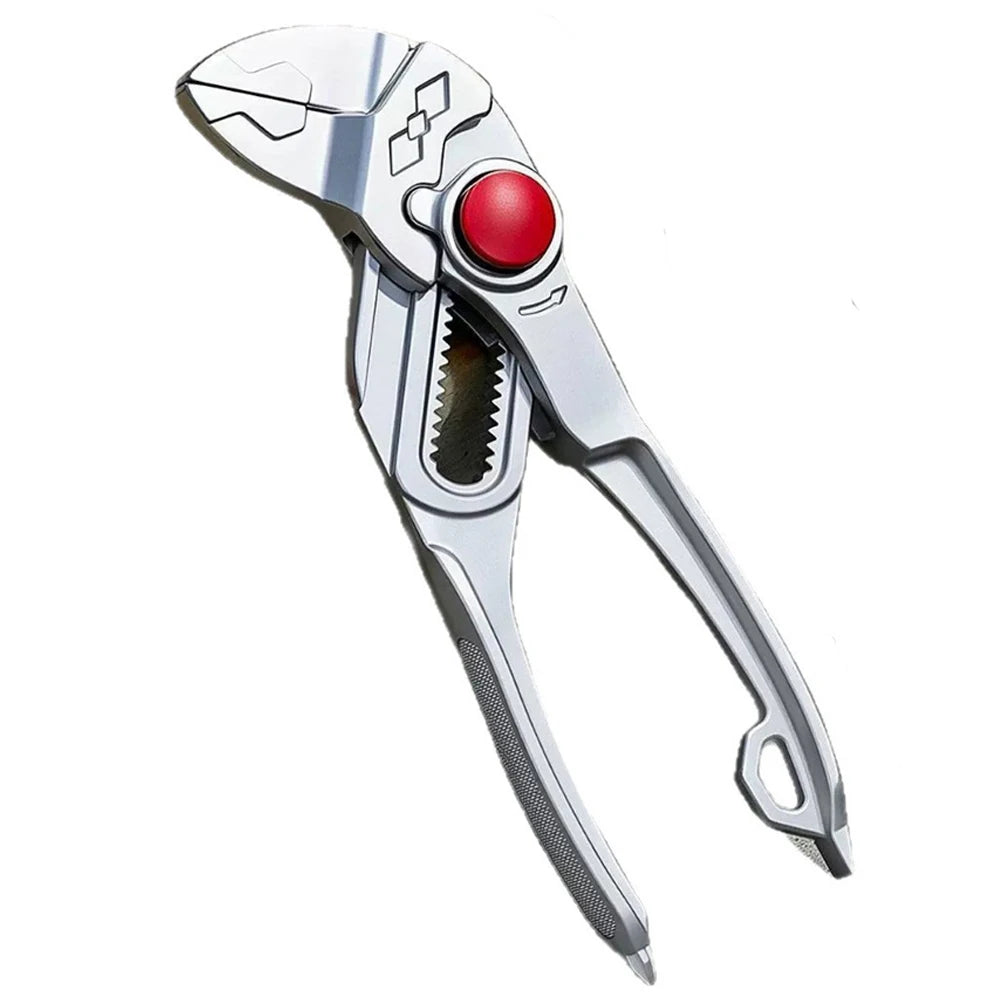4-Inch Adjustable Water Pump Pliers – Brake Caliper Tools – Mini Multifunctional Plumbing Pipe Wrench 18-Position Push-Lock Teflon Coated Alloy Steel – Black / Silver – $28