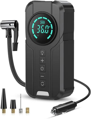 Portable 4-in-1 Car Jump Starter – 2000A Peak, 16000mAh Power Bank, Air Compressors & LED Light for Truck & Motorcycle