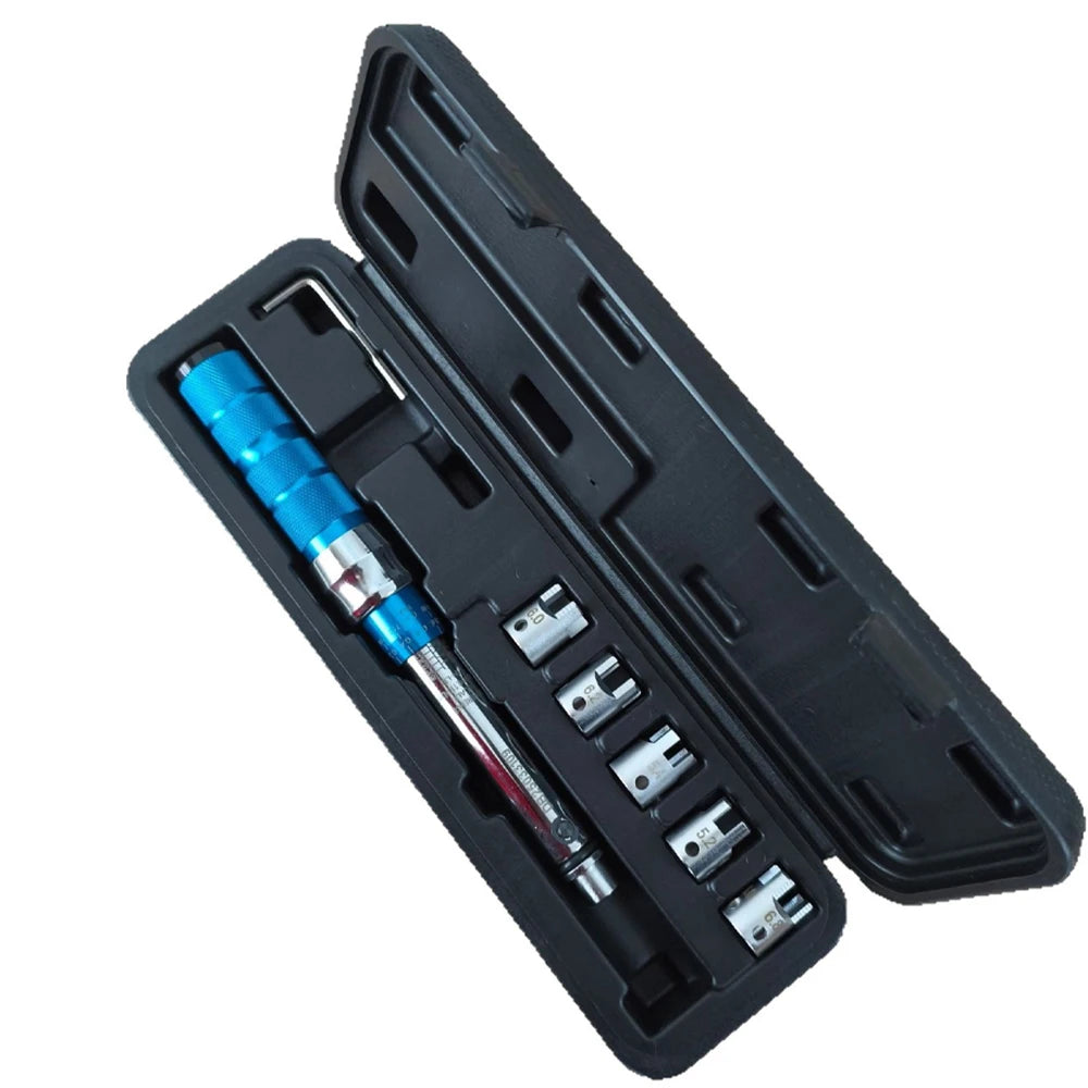 PINTUDY Spoke Torque Wrench – 2–10 Nm – 5 Interchangeable Heads – 10 Sizes 5.0–6.8mm – Motorcycle Spoke Tightening – $106
