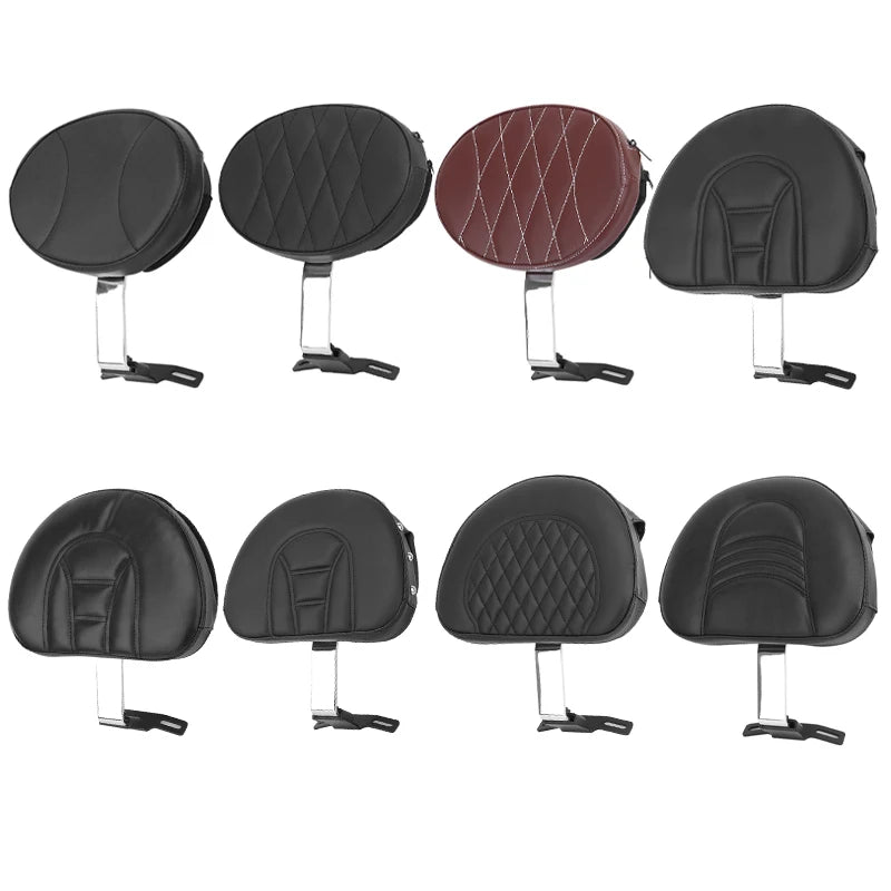 Motorcycle Adjustable Plug In Driver Backrest Rider Sissy Bar Pad For Harley Dyna Softail Electra Road Street Glide Road King