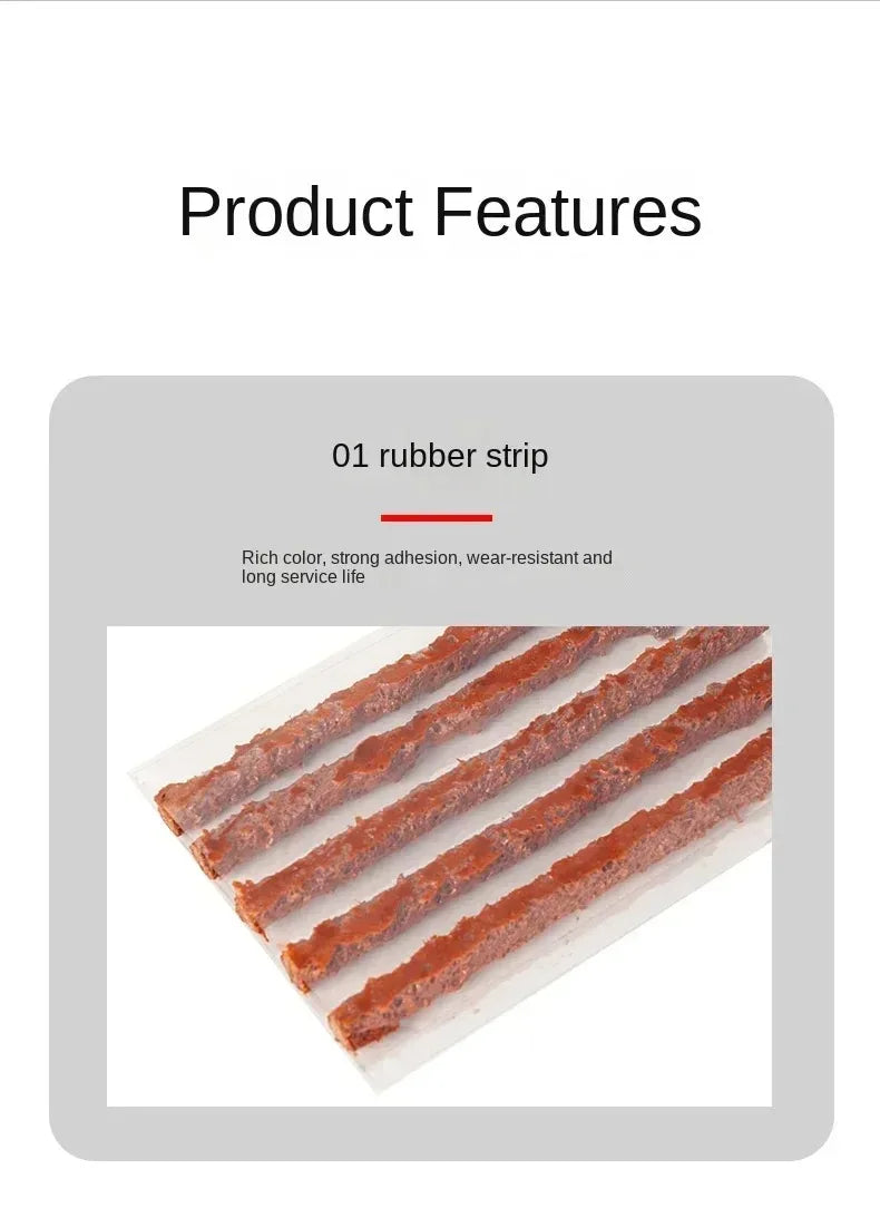 Tubeless Tire Repair Tool Kit with Rubber Strips – Set 1 / 2 / 3 / 4 – Motorcycle Car Truck – $20