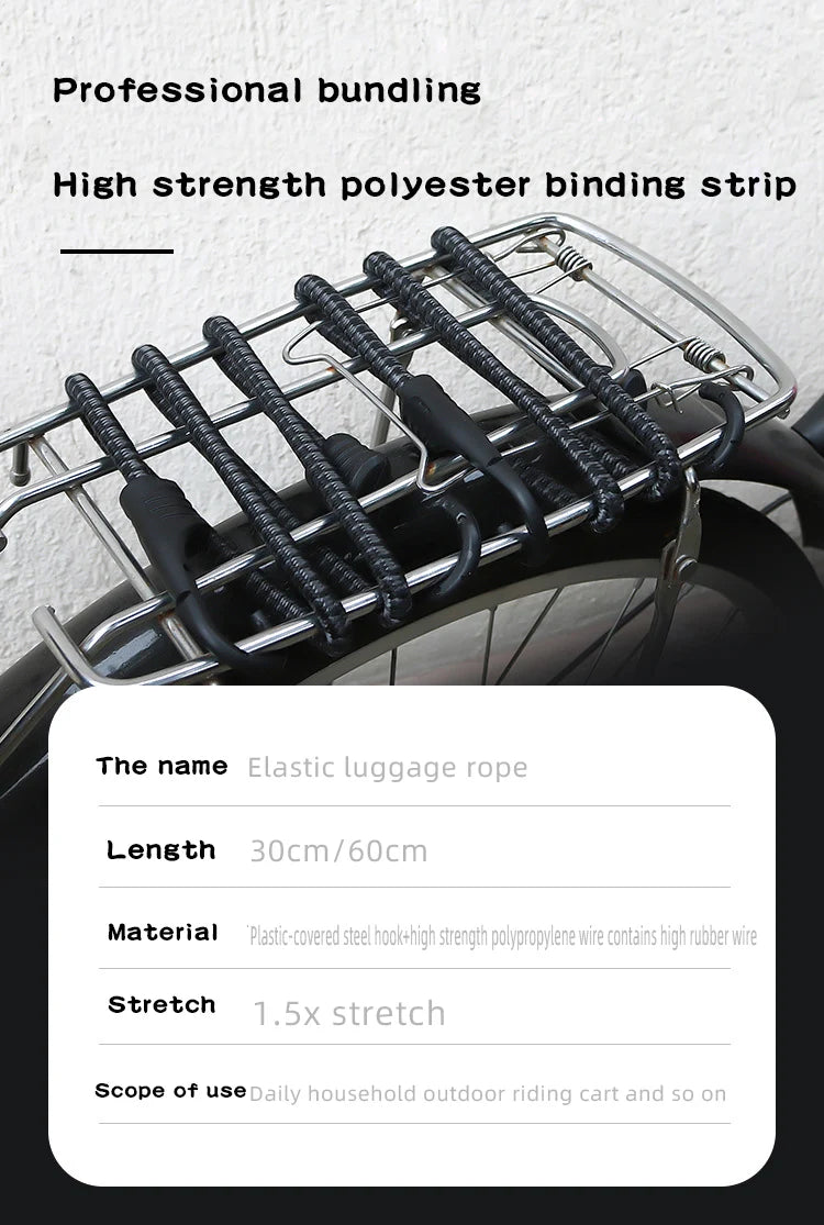 Bungee Straps – 2/4/6PCS Elastic Motorcycle Cargo Straps with Hooks