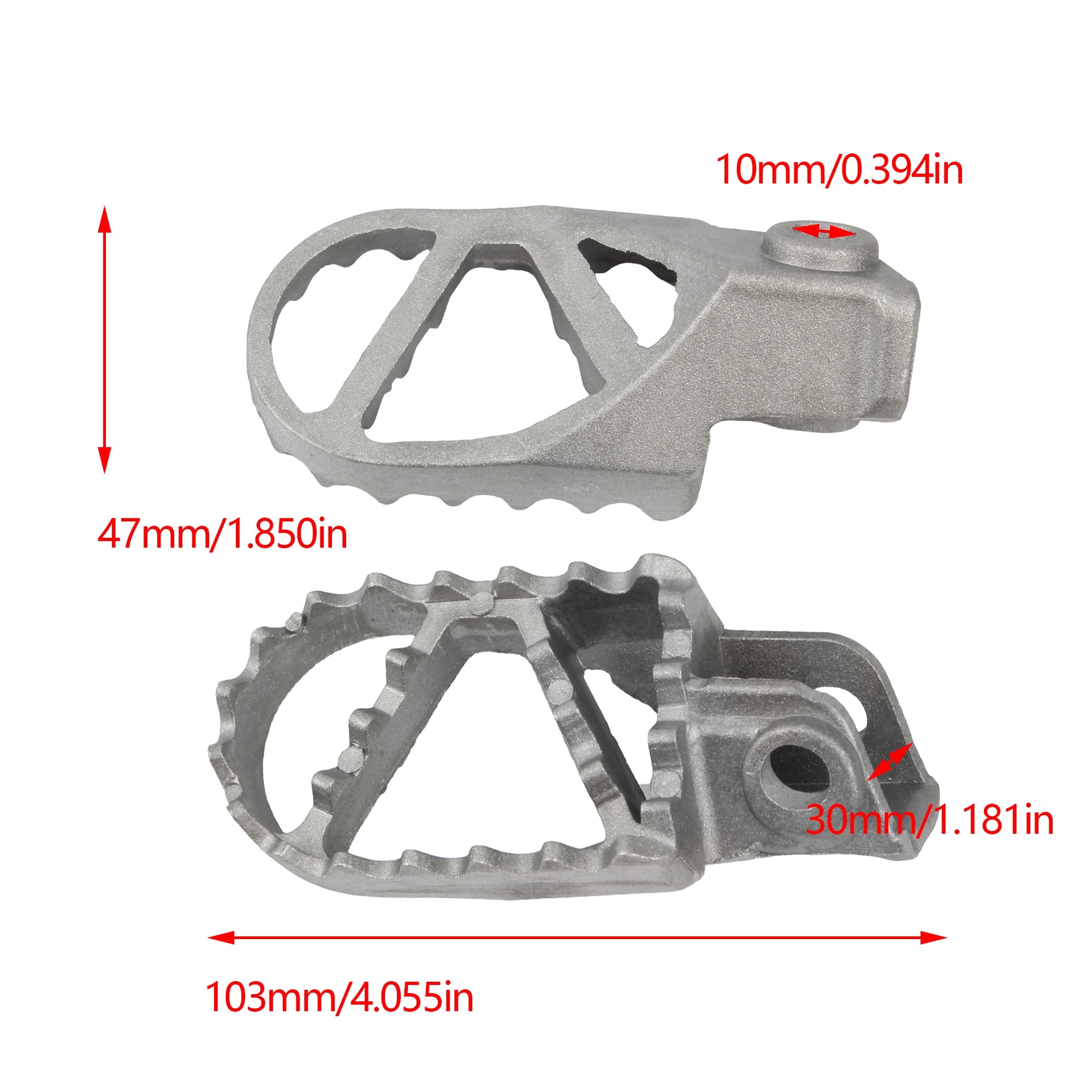 KTM SX SXF EXC EXCF XC XCF XCW 125–530 Motocross Aluminum Foot Pegs – 360° Rotatable + Pitch Adjustable – Silver – Spring & Pins Included – Dirt Pit Bike – $16