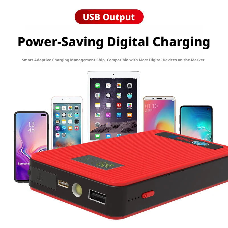 Minus Two 800A Car Jump Starter 12V – Emergency Battery Booster Power Bank with LED Light for Auto, Motorcycle & SUV (Petrol & Diesel)