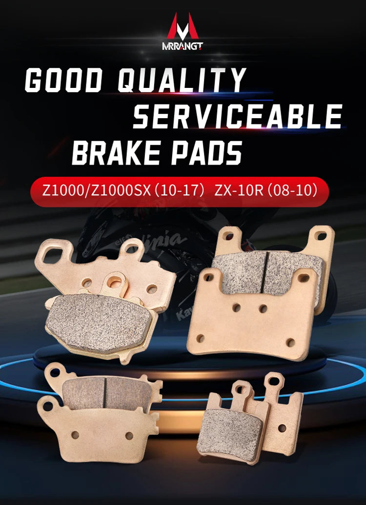 Sintered Metal Brake Pads for Kawasaki ZX-10R 2004–2015 Z1000 Z1000SX 2010–2017 – Brake Pad Tools – Front / Rear / Set – from $26