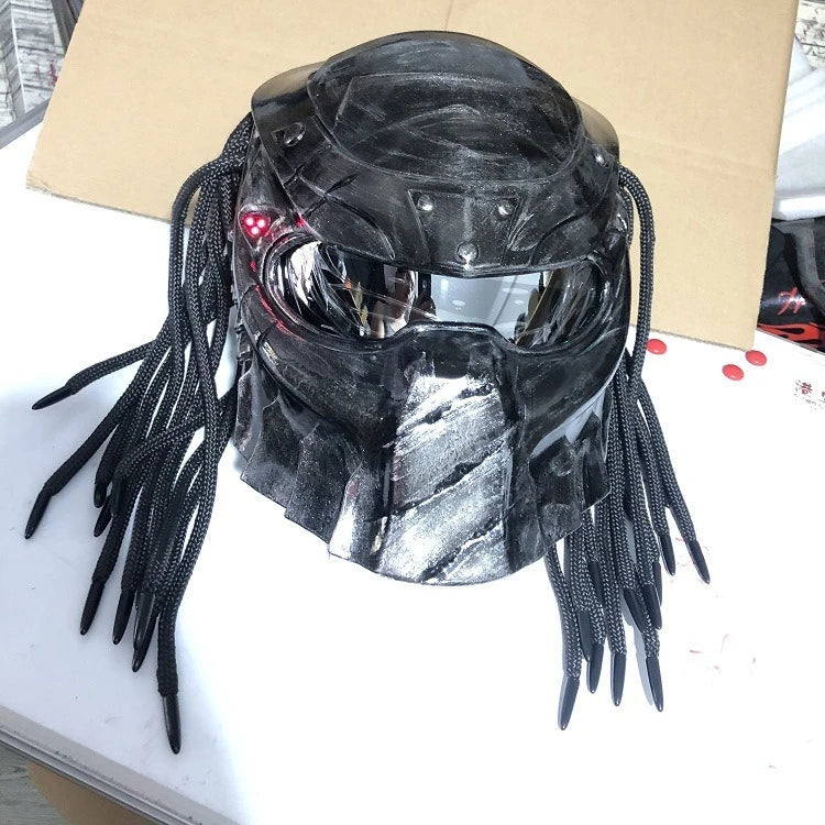 Carbon Fiber Helmets – Predator Full Face Motorcycle Helmet, DOT & ECE Certified, Retro Racing Design