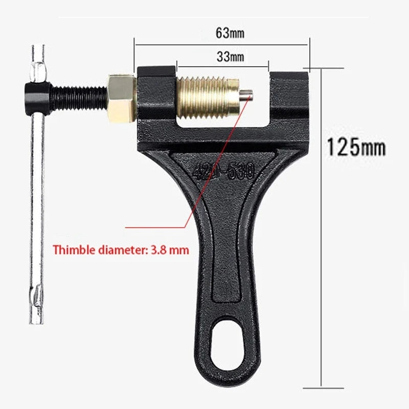 Motorcycle Chain Breaker & Link Separator Tool – 420 / 428 / 530 Chains – High Carbon Steel – ATV / Mower – $24