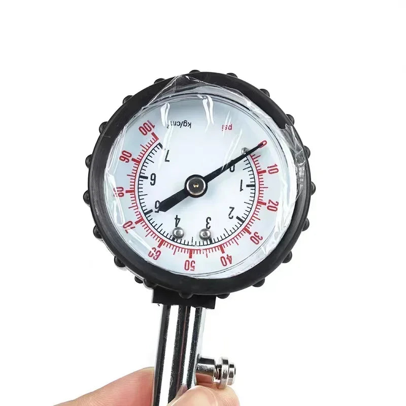 Tire Pressure Gauge – High-Precision 100 PSI Long Tube Tire Gauge for Car, Motorcycle, Truck & Bike