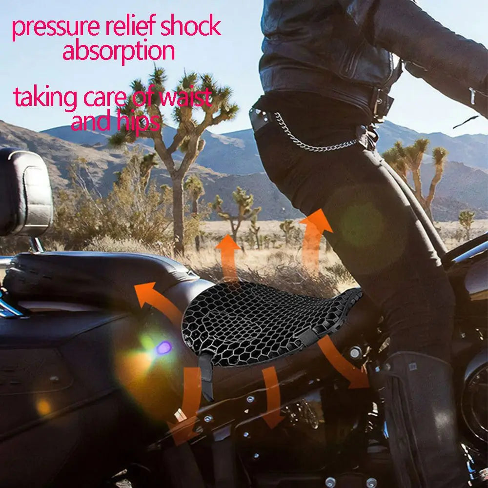 Motorcycle Seat Cushion – Honeycomb Gel Pad Breathable Comfort Pad