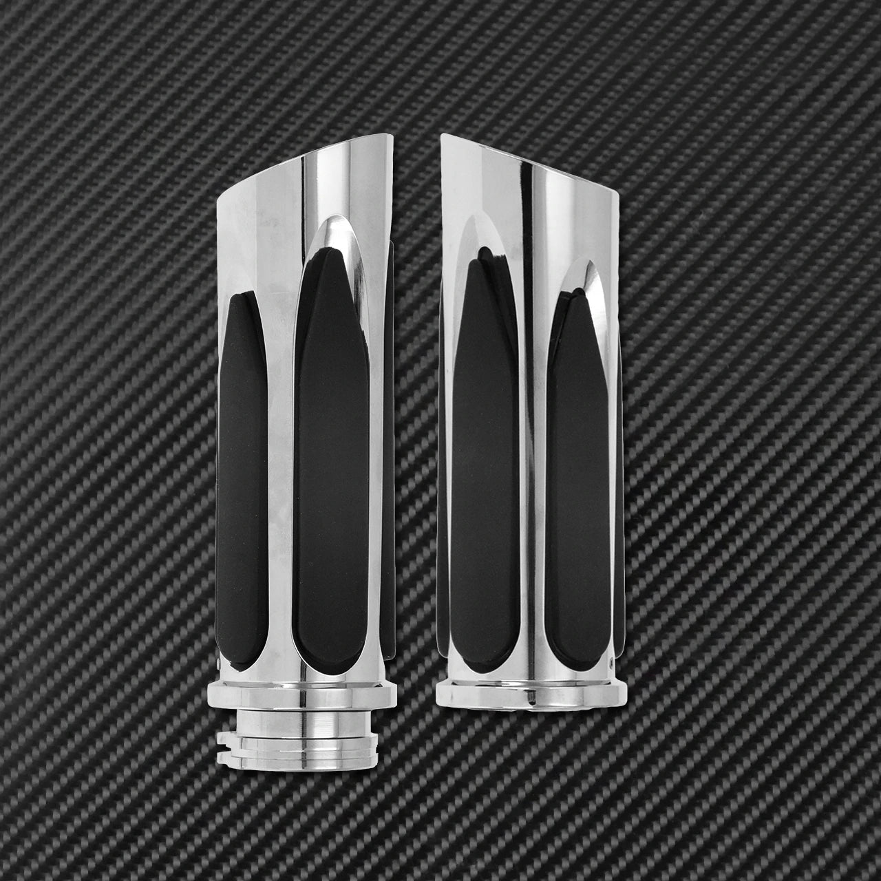 MACTIONS Harley-Davidson CNC Billet Aluminum Motorcycle Handlebar Grips 1" 25mm Rubber Vibration-Absorbing Hand Grips for Harley Touring Road King Sportster XL 883 1200 Dyna Softail V-Rod – 3 Styles (1 Pair)