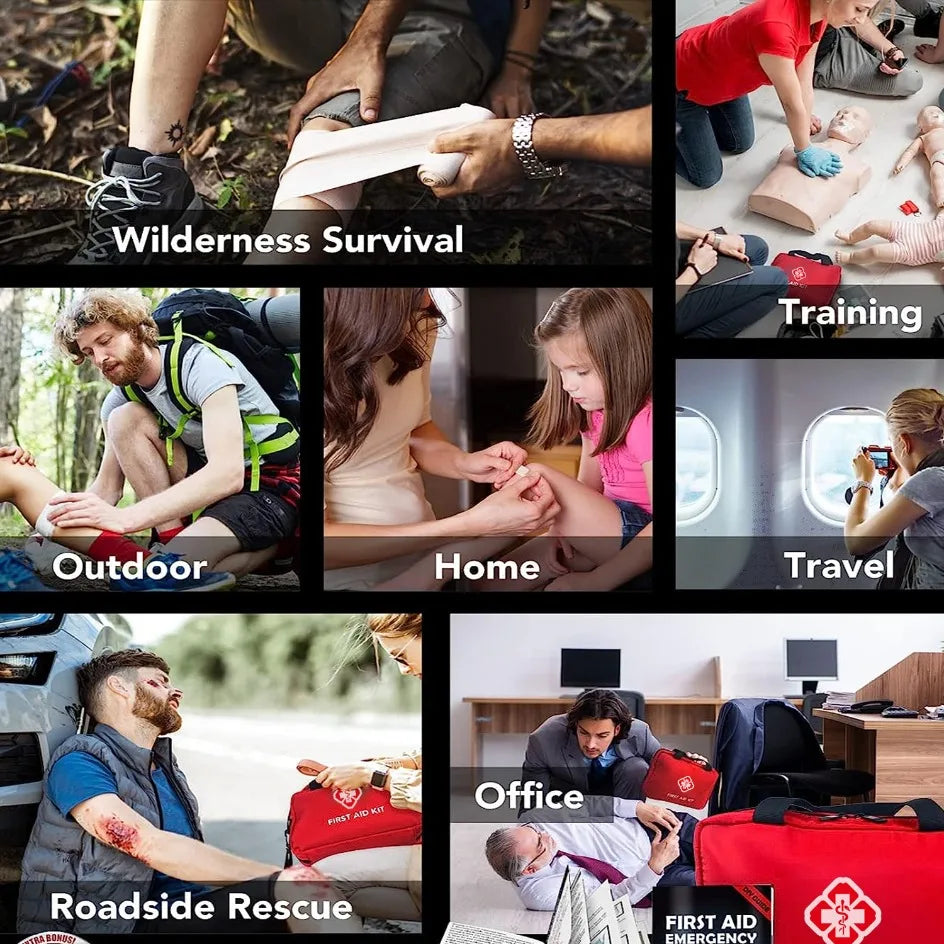 Sanke Rescue Multi-Purpose First Aid Kit 26 to 330 Pieces Waterproof Nylon Bag for Outdoor Hunting Hiking Camping Motorcycle Travel Home