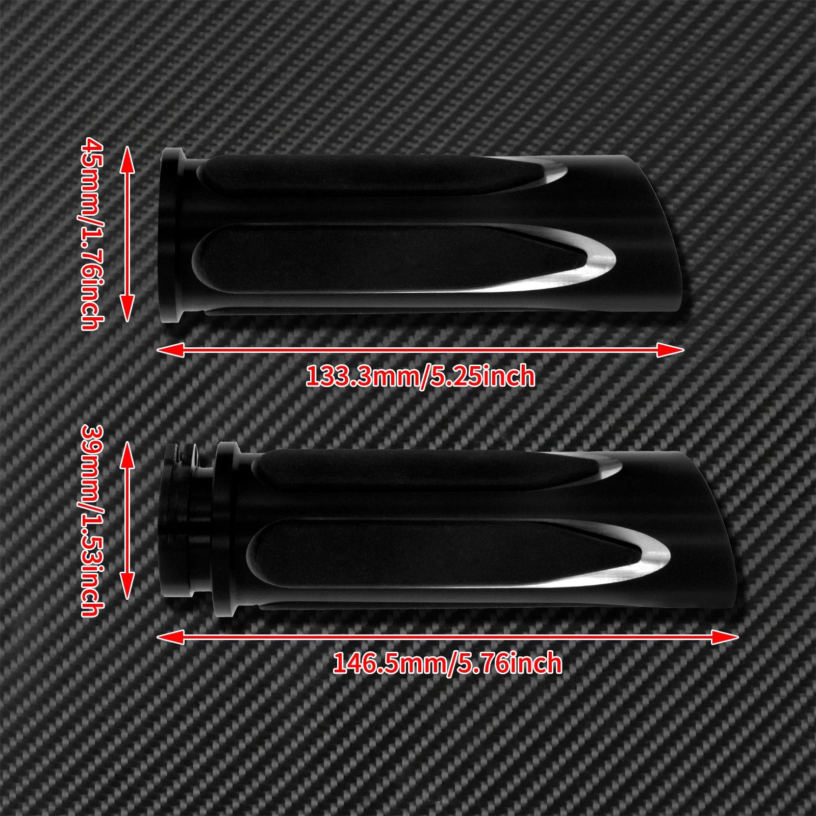 MACTIONS Harley-Davidson CNC Billet Aluminum Motorcycle Handlebar Grips 1" 25mm Rubber Vibration-Absorbing Hand Grips for Harley Touring Road King Sportster XL 883 1200 Dyna Softail V-Rod – 3 Styles (1 Pair)