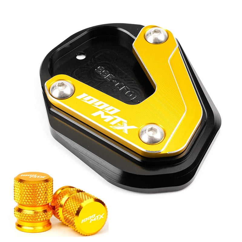 For CFMOTO 1000MT-X 1000MTX 1000 MTX 1000 MT X 2026 Motorcycle Kickstand Side Stand Extension Pad Support Plate Tire Caps – MOWOK Aluminum Black Red Grey Gold Blue Sky Blue Combo