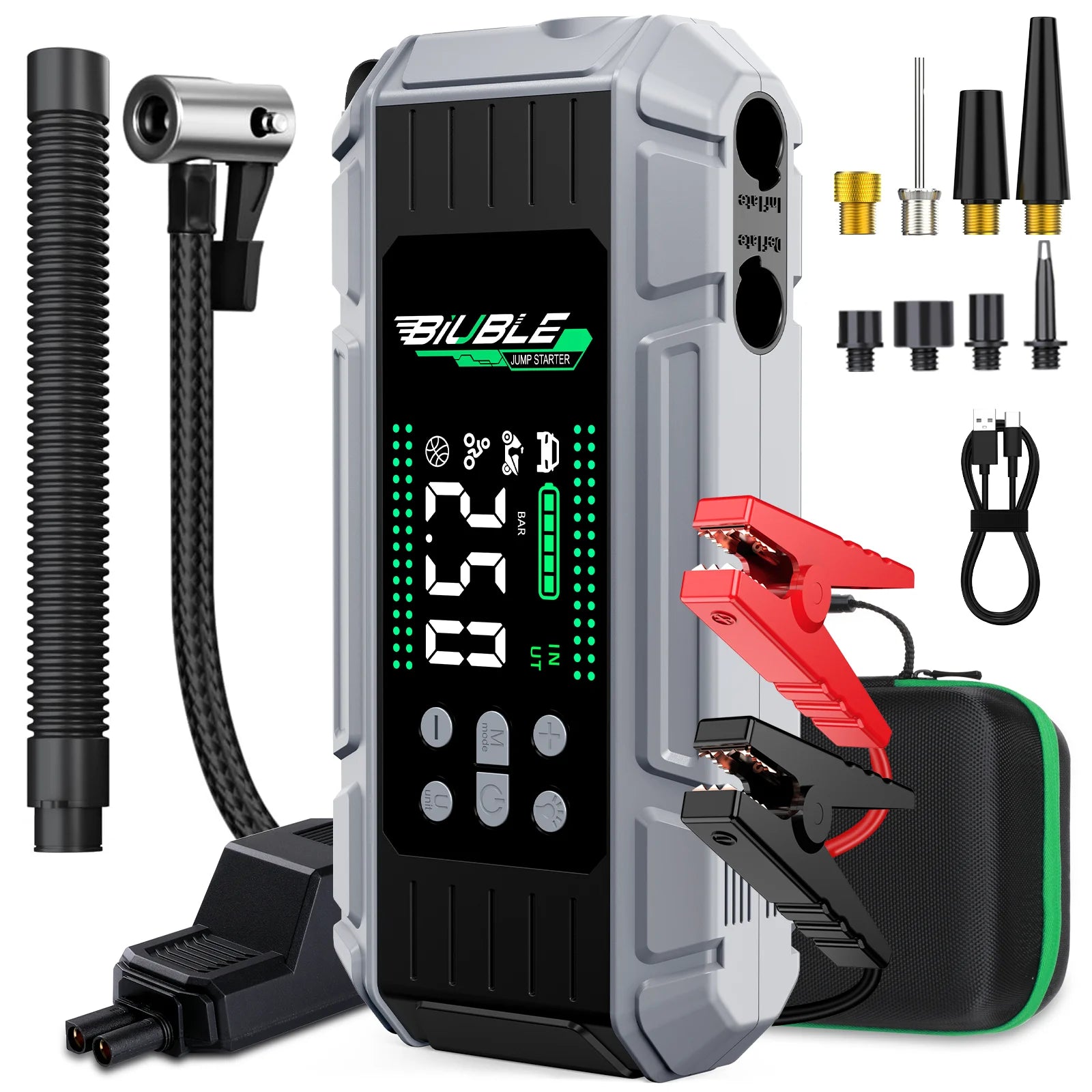 BSMOOM 150PSI Air Compressors Jump Starter Combo 4000A-10000A Portable Car Battery Pack for Motorcycle Car SUV Truck RV