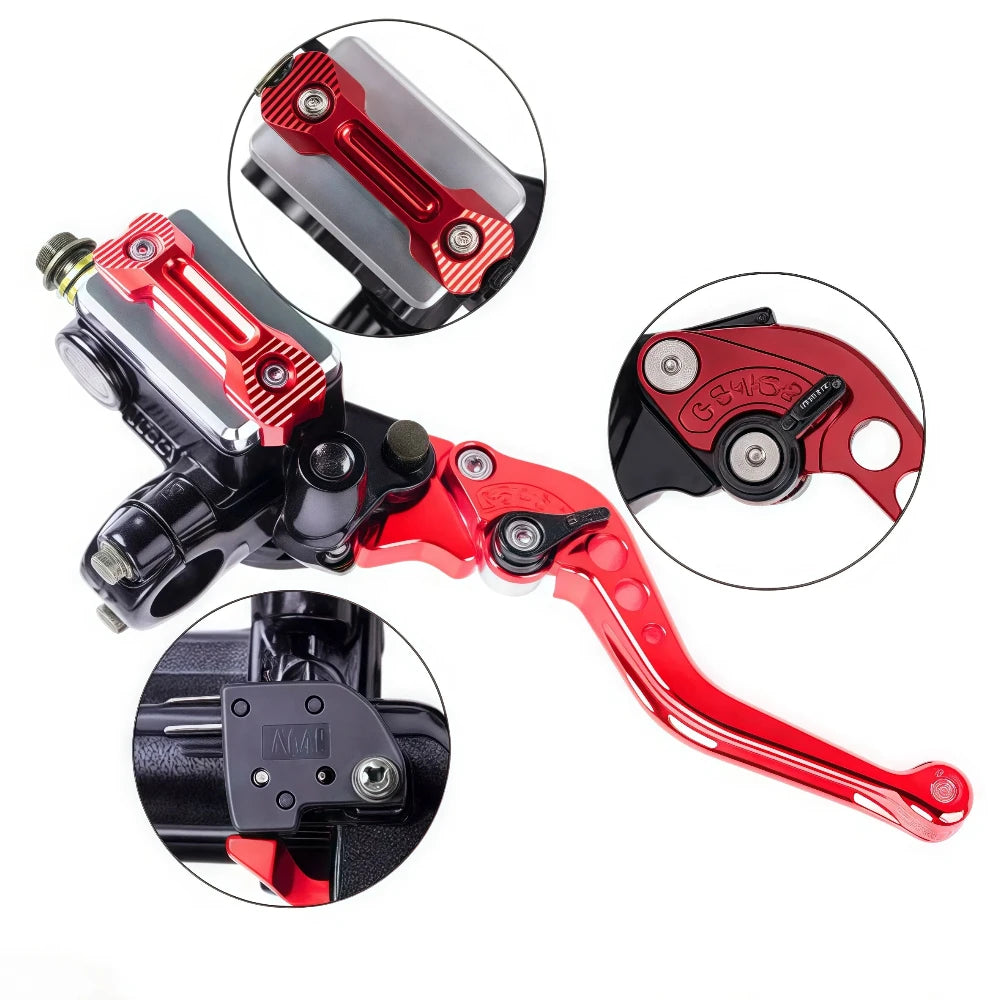Universal 22mm Hydraulic Brake Master Cylinder & Clutch Lever – 6-Position Adjustable – Mirror Bracket & Switch – Honda / Yamaha – 3 Colors – $45