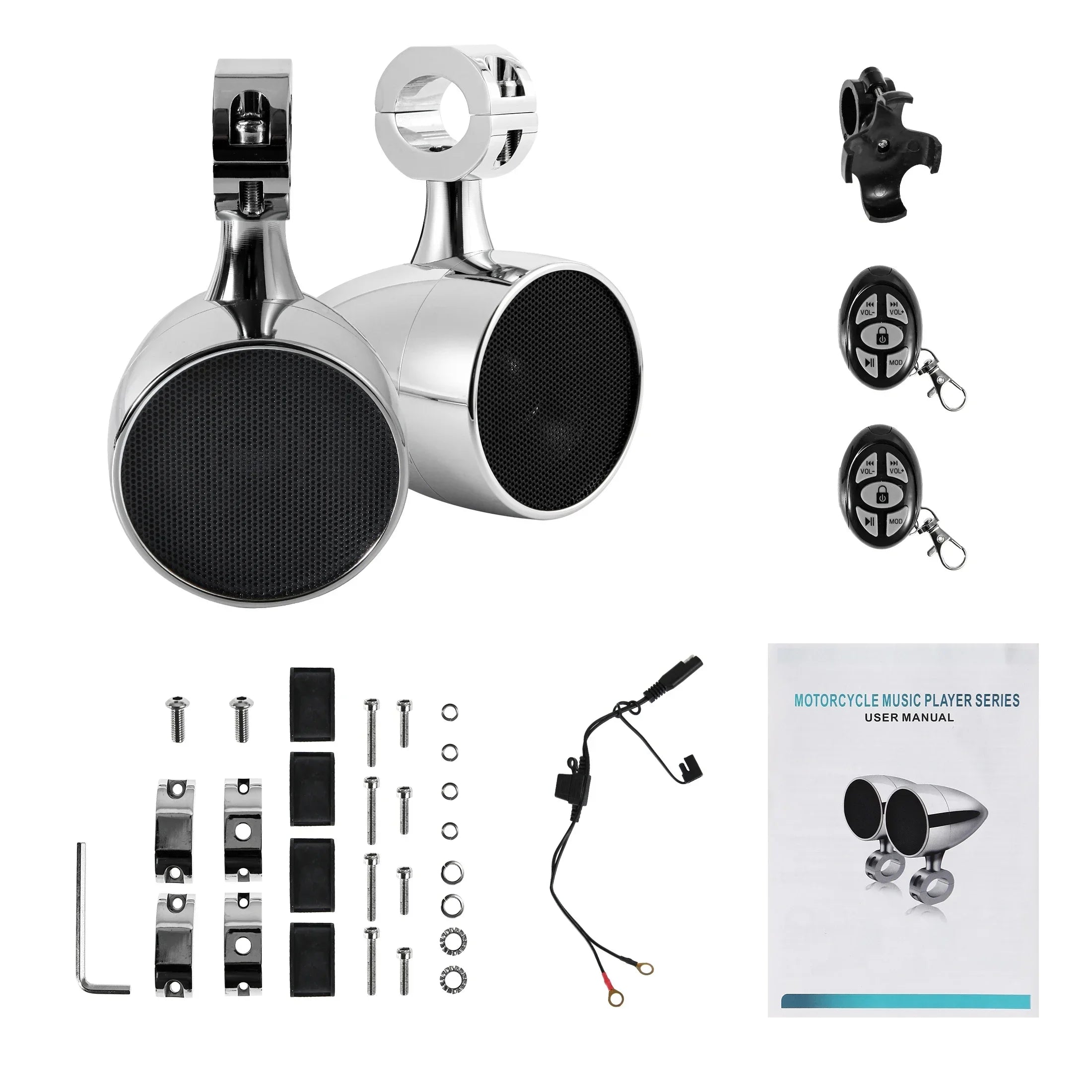 Motorcycle Speakers – 3-Inch High-Power Bluetooth Audio with Remote Control