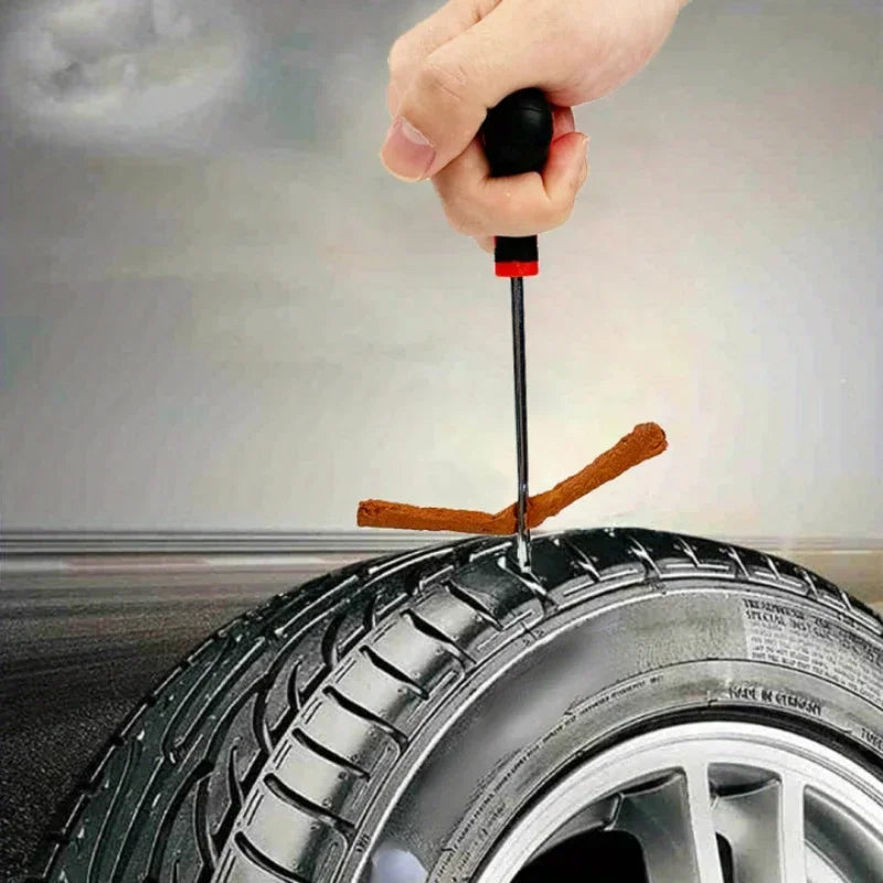 Motorcycle Tire Repair Kit – 19 / 24 / 39pcs Puncture Plug Tool Set – Car Motorcycle – $14
