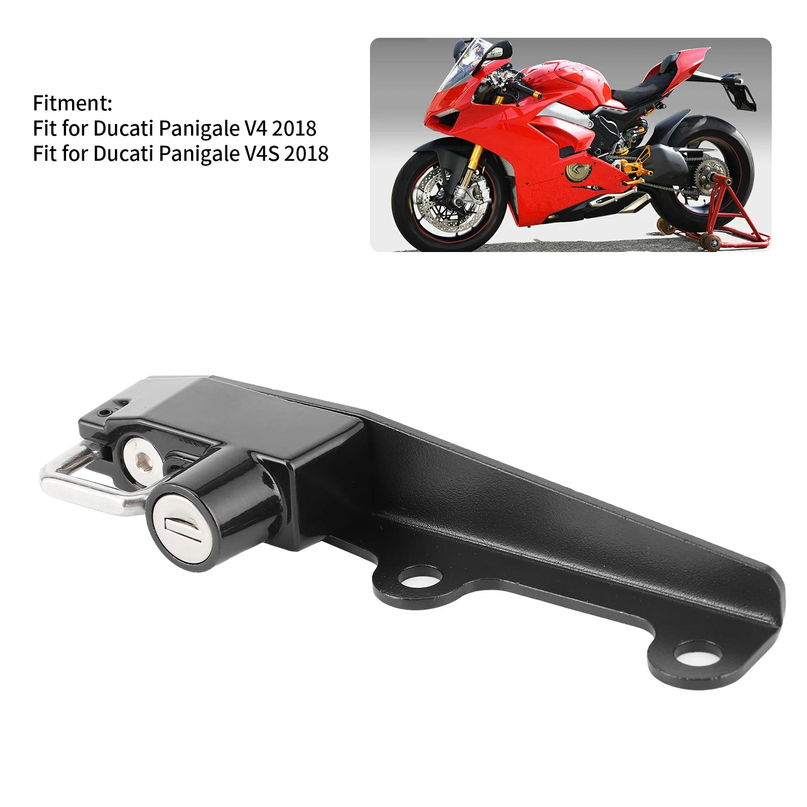 Motorcycle Helmet Lock AntiTheft Stainless Steel W/2 Keys Fit for Ducati Panigale V4/V4S 2018