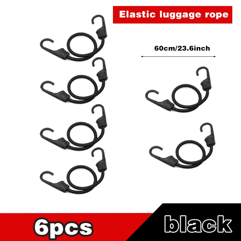 Bungee Straps – 2/4/6PCS Elastic Motorcycle Cargo Straps with Hooks