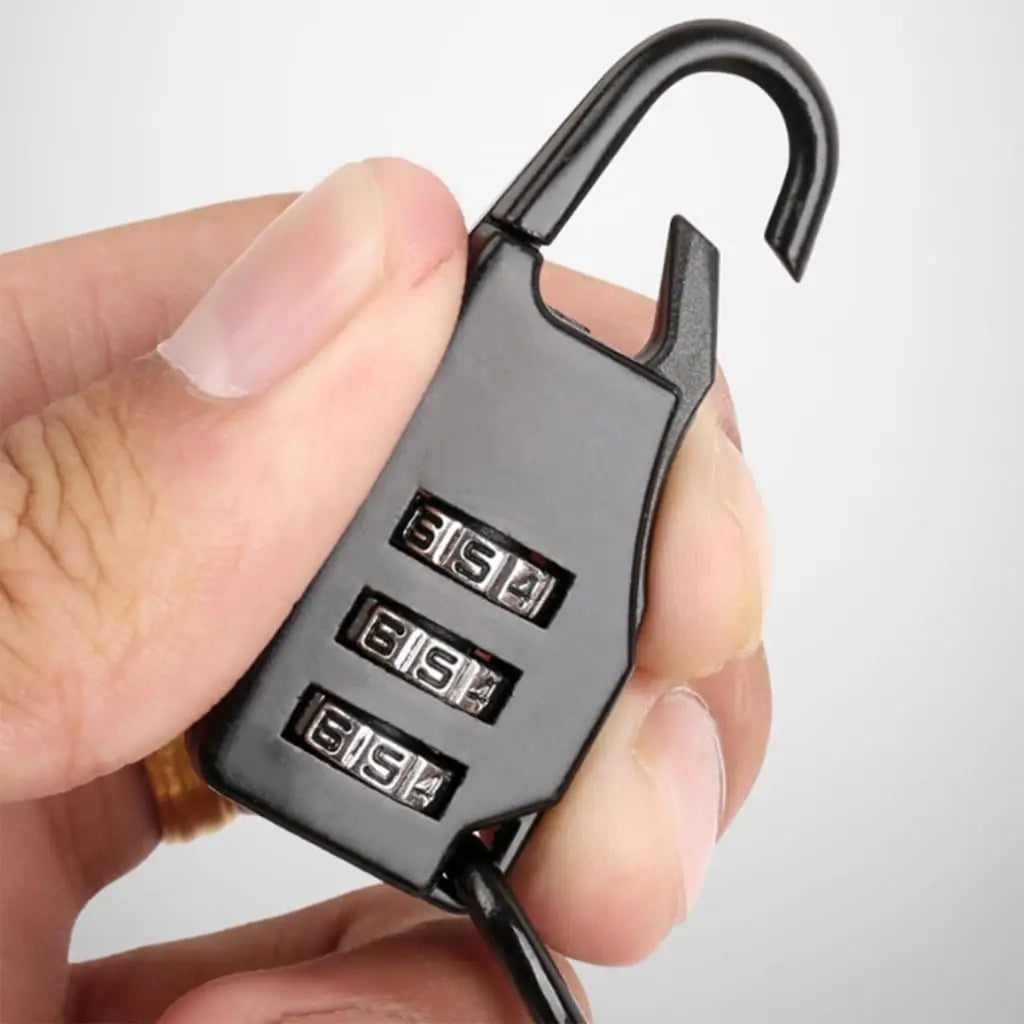 DOMEN Bicycle Anti-Theft Lock Motorcycle Portable Three-Digit Password Helmet Lock Bike Wire Rope Helmet Lock Bike Accessories