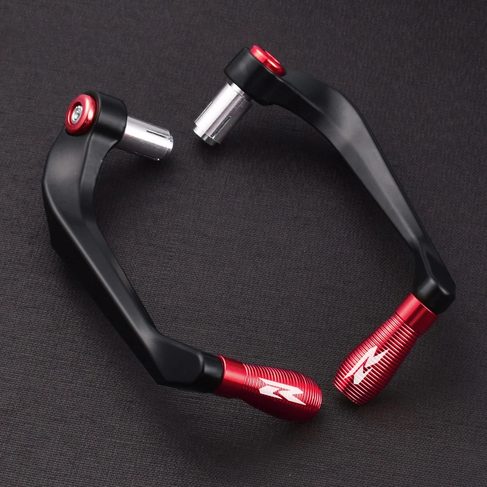Suzuki GSXR 125/150/250/600/750/1000 / GSR 750/600/400 CNC Aluminum Brake & Clutch Lever Hand Guard Protector – R Logo – 7 Colors – 1 Pair – $20