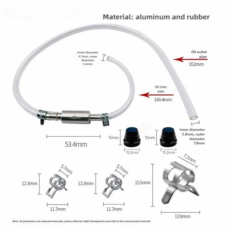 Brake Fluid Bleeder Hose Kit with One-Way Check Valve – Non-Return Brake Bleeding Tube with Hose Clamps – Brake Bleeding Tools for Car Motorcycle Vehicle – 1 / 2 Set – $14